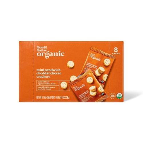 Organic Mini Sandwich Cheddar Cheese Crackers - 8oz/8ct - Good & Gather™
