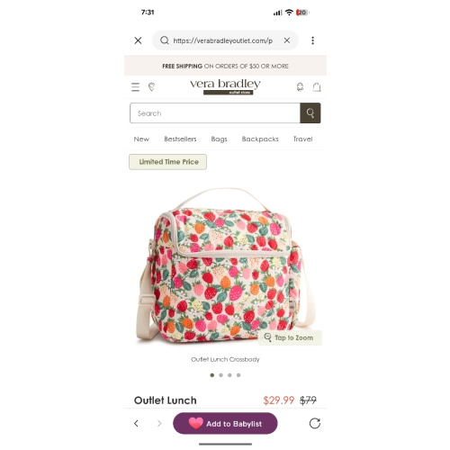 Outlet Lunch Crossbody - Ultralight | Vera Bradley – Vera Bradley Outlet Store