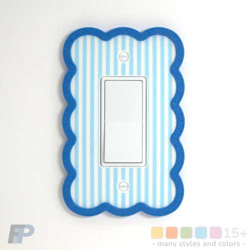 Light Switch Plate Decorative Border Thin Stripe Cloud Wall Plate Cover Baby Bedroom Pastel Border Striped Cloudcore Mix & Match Colors
