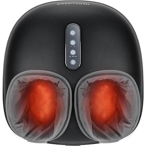 Medcursor Foot Massager with Heat - Shiatsu Feet Massage Machine Delivers Relief for Tired Muscles & Plantar, Deep Kneading Therapy, Multi-Level Settings for Home, Office Use, Size up to 13"