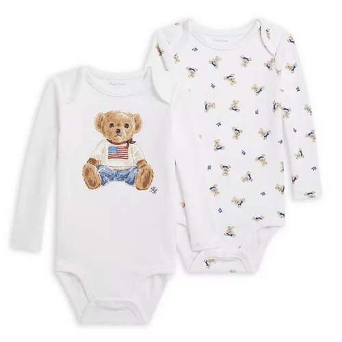 Polo  Polo Bear Cotton Bodysuit, Pack of 2 - Baby