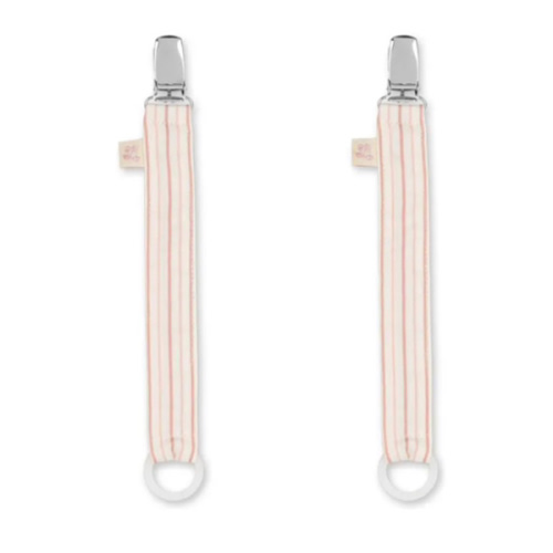 Stripie pacifier clips - Set of 2 | Pink