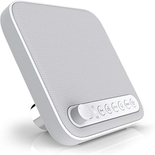 Pure Enrichment Wave Premium Sleep Sound Machine with USB Charger - Seamless Looping with 6 Soothing All-Natural Sounds, & Auto-Off Timer - Easily Portable for Travel (White) Patented Design