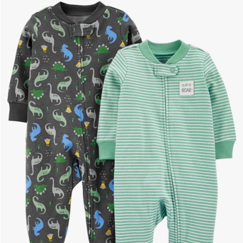 Simple Joys by Carter's baby-boys 2-way Zip Thermal Footed Sleep and Play, Pack of 2