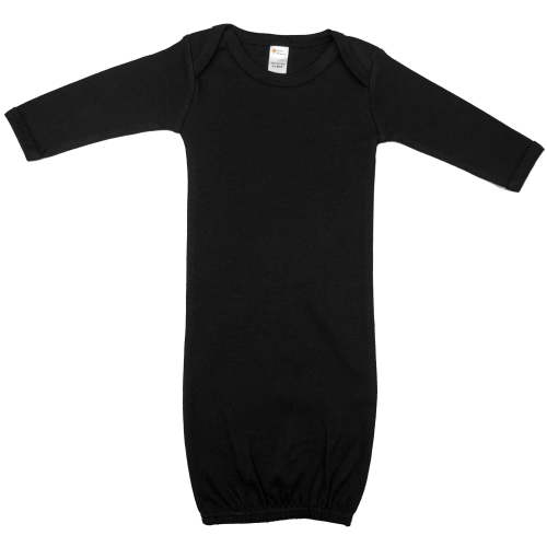 Earth Elements Baby Unisex Long Sleeve Gown Infant (0-3 Months) Black