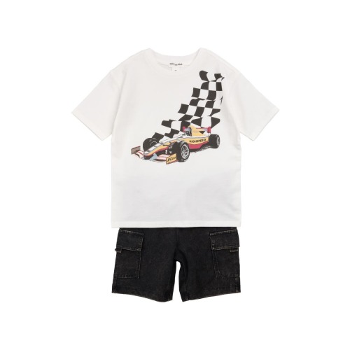 Grand Prix Organic Cotton Graphic T-Shirt & Shorts Set