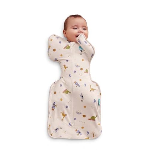 Love to Dream Swaddle UP, Baby Sleep Sack, Self-Soothing Swaddles for Newborns, Improves Sleep, Secure Fit Helps Calm Startle Reflex, New Born Essentials for Baby, 1.0 TOG, 5-8.5 lbs, Space Dinos