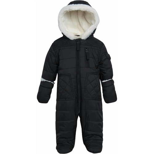 Urban Republic Baby Boys Snowsuit - One-Piece Full Sherpa Fleece Lined Infant Pram Quilted Baby Winter Suit (3M-9M)