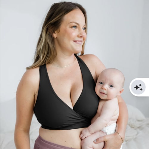 French Terry Racerback Nursing & Sleep Bra | Black - Kindred Bravely