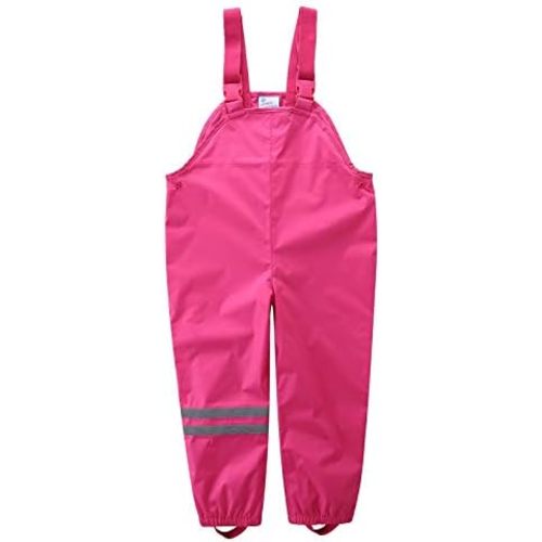 Boys and Girls Suspender Rain Pants Fleece Lined Bib - Muddy Play Overalls 18 Months - 7 Years