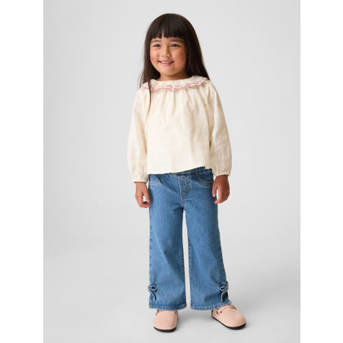 Baby & Toddler Bow Split-Hem Stride Jeans