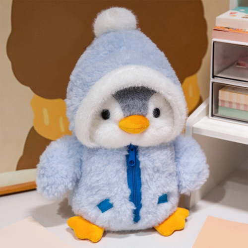 Penguin Plush Stuffed Animal - Soft Huggable Soothing Toy Ocean Theme Companion Nursery Decor Gift-Ready Sensory Comfort Doll(Blue)