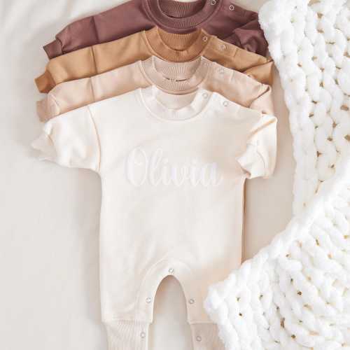 Custom Puff Name Baby Romper Sweatshirt, Personalized Bubble Baby Bodysuit, Baby Birthday Newborn Gift, Baby Shower Gift,Baby Christmas Gift