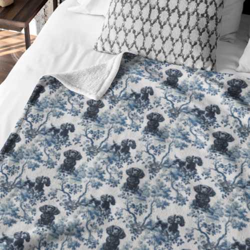 Boykin Spaniel Blanket New Dog Mom Gift Toile Throw Housewarming Present Spaniel Dad Sherpa Pet Blanket Newborn  French Country Housewarming