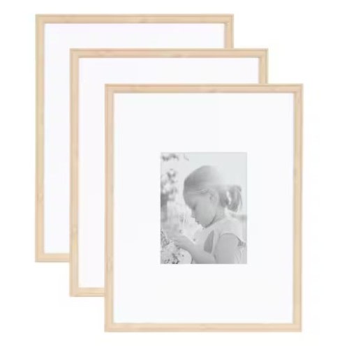 Adlynn 16 in. x 20 in. Natural Picture Frame (Set of 3)