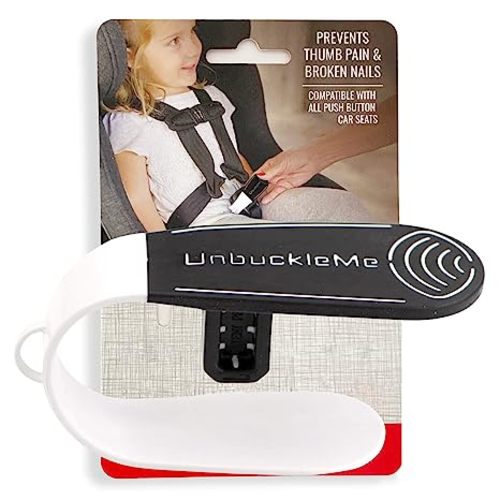 UnbuckleMe Car Seat Buckle Release Tool - Easy Opener Aid for Arthritis, Long Nails, Older Kids - Button pusher for infant, toddler, convertible 5 pt harness car seats - As Seen on Shark Tank (Black)