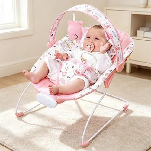 Baby Bouncer, Portable Baby Bouncer Seat with Music for Infant,0-6M,0-20lb