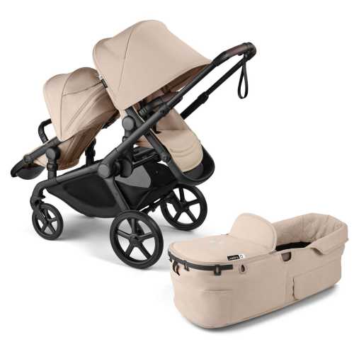 Bugaboo Kangaroo Double Stroller Bundle - Black / Desert Taupe / Desert Taupe