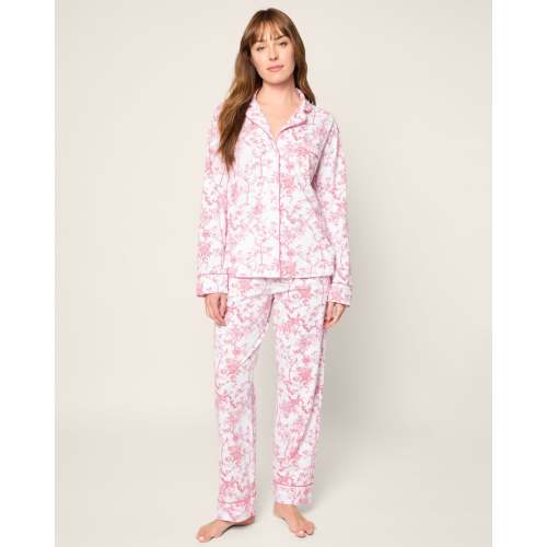 Women's Pima Pajama Set in Pink Timeless Toile