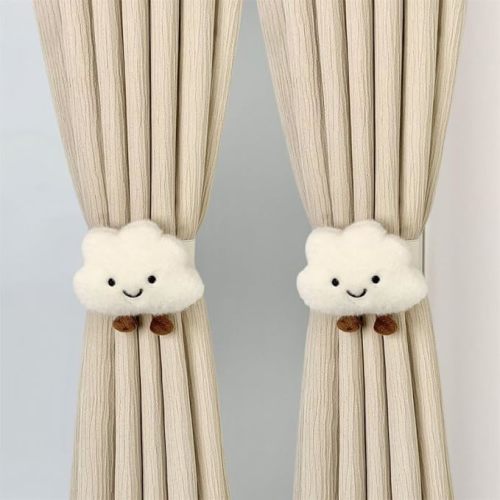 Hygge Living 2PACK Snap-Fit Cartoon Cloud Curtain Tiebacks Hook Holdbacks Cute Curtain Holdbacks Rope for Baby Kid Girls Living Room Bedroom Nursery Decor Home Office Decorative (Cloud)