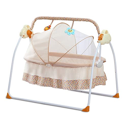 Electric Crib Cradle Newborn Cradle Swings Rocking Chair Bassinet Infant Bed Cot Crib Basket 0-18 Months Portable Crib with Music