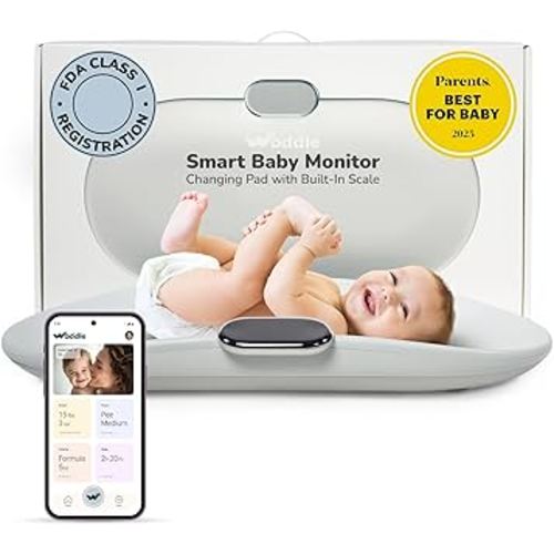 Woddle Multifunctional Smart Baby Changing Pad with Precision Scale for Critical Weight Monitoring + AI App, Noise Machine, Warmer, Night Light, Touchscreen Tracker, All-in-One