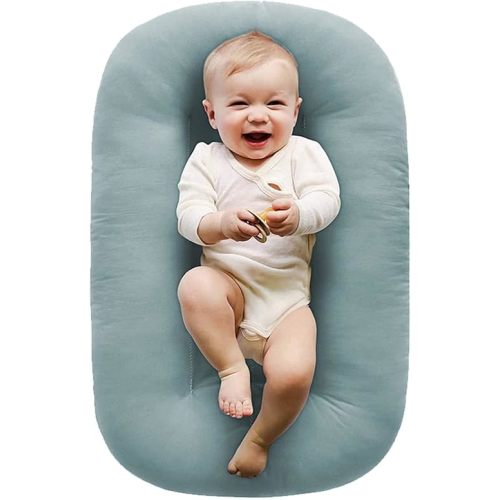 Baby Lounger - Lounger for Baby, Pillow for Newborns (0-12 Months) - Fog Blue
