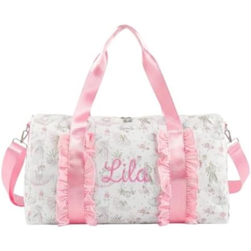 Personalized Custom Embroidered Ruffle Duffle Bag for Teen Girls