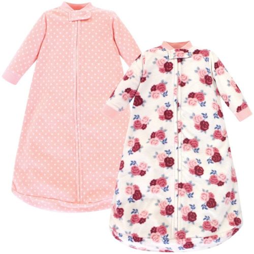 Hudson Baby Infant Girls Long-Sleeve Fleece Sleeping Bag, Floral, 0-9 Months