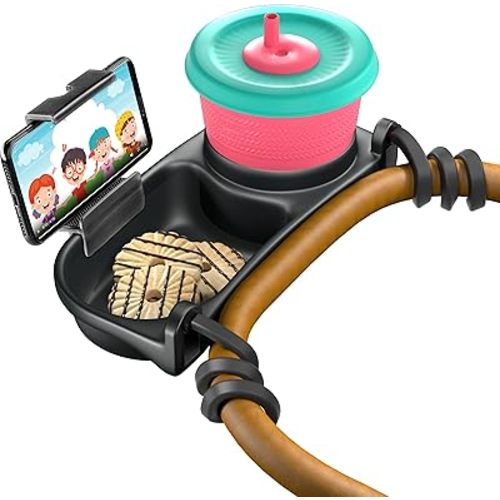 Swanoo Universal Stroller Snack Tray with Phone Holder | Compatible with Nuna Mockingbird Bugaboo Uppababy | Stroller Bumper Bar Tray Attachment | Baby Toddler Disneyland -Single Pack