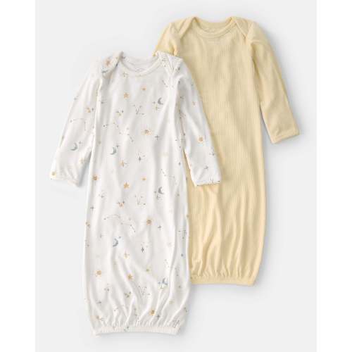 Baby 2-Pack Constellation PurelySoft Sleeper Gowns - Yellow/Cream
