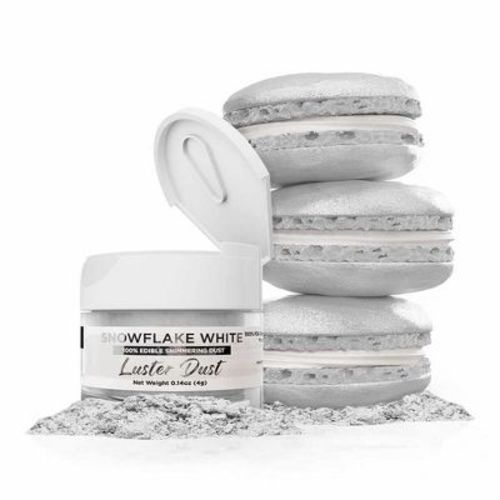Luster Dust Snowflake White Edible Food Dust & Paint (1x 4g Jar)