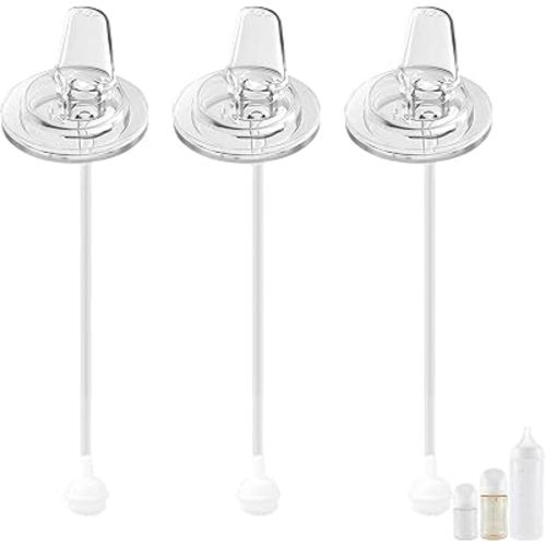 Spout Sippy Cup Conversion Kit for Pigeon Baby Bottles, Soft Top and Weighted Ball Transition Converter 6m+, Set of 2