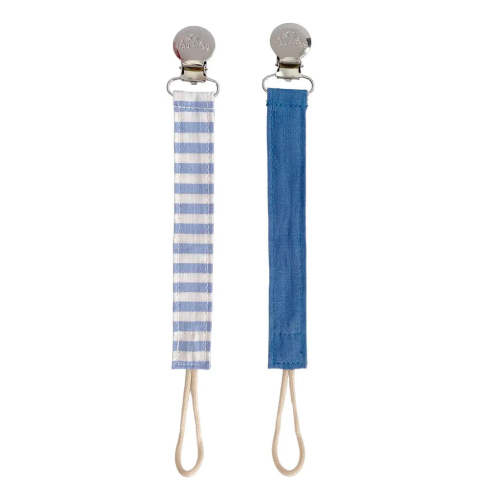 Itzy Clip™ Linen Pacifier Clips - Blue