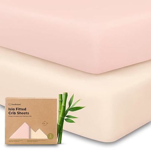 KeaBabies 2-Pack Baby Crib Sheets for Boys, Girls - 52x28 Viscose Derived from Bamboo Toddler Bed Sheets Neutral, Fitted Crib Mattress Cover for Standard Baby Bedding, Soft & Cozy (Cameo)