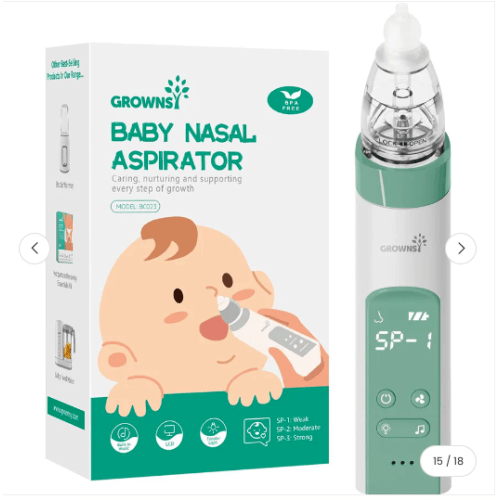 Grownsy SniffEase OG Adjustable Suction Nasal Aspirator | Green