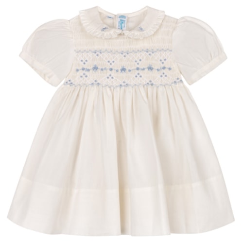 Heritage Bleu Ivory Smocked Dress For Baby Girl and Toddler I Feltman Brothers