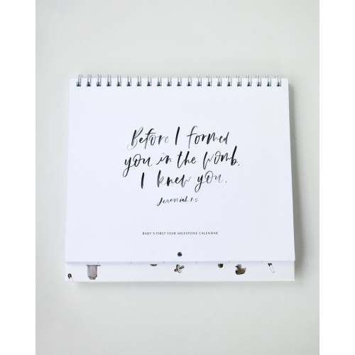 Christian Baby Milestone Calendar | Gift | Keepsake Decor