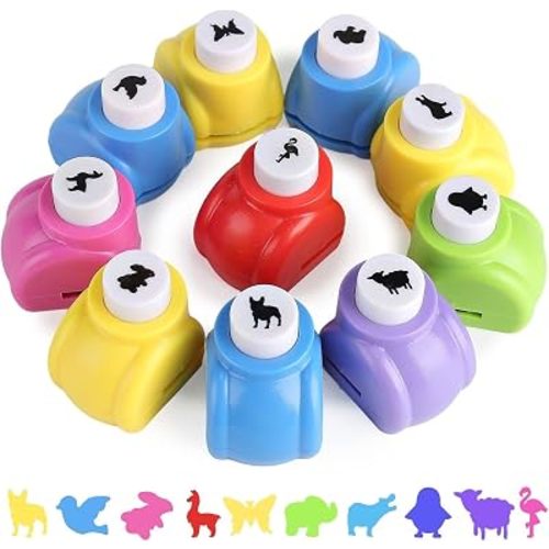 LOVEINUSA 10 PCS Flower Shaped Craft Hole Punch Set for DIY Crafting, Scrapbooking,Tissue Paper for Gift Bags, Festival Wedding Paper DIY Projects, Gift Tags, Mini Cutter Nail Arts Crafts