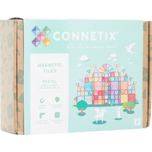 Kids' Pastel Magnetic Tiles 120-Piece Creative Pack