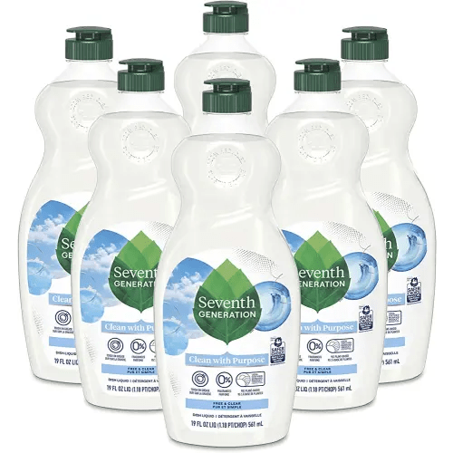 Seventh Generation Dish Liquid Soap Free & Clear liquid soap Pack of 6 Dishwashing Soap Dish Soap for sensitive skin 19 oz