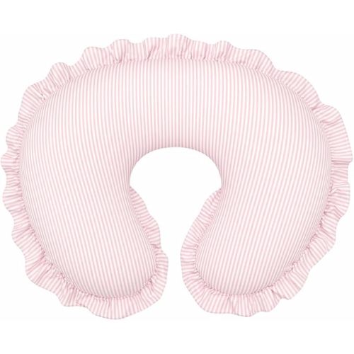 Hooyax Nursing Pillow Cover, 100% Cotton Breastfeeding Pillow Cover for Newborn Baby Boys and Girls, Soft and Breathable Classic Striped Slipcover Replacement, Hidden Zipper, Ruffled Design, Pink