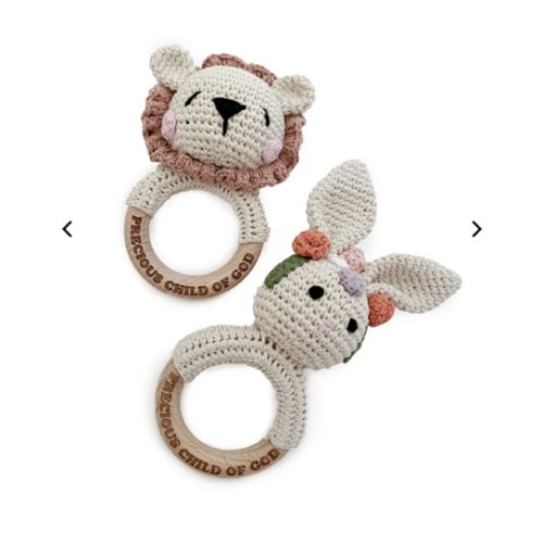 Precious Child of God Knitted Teether Rattle