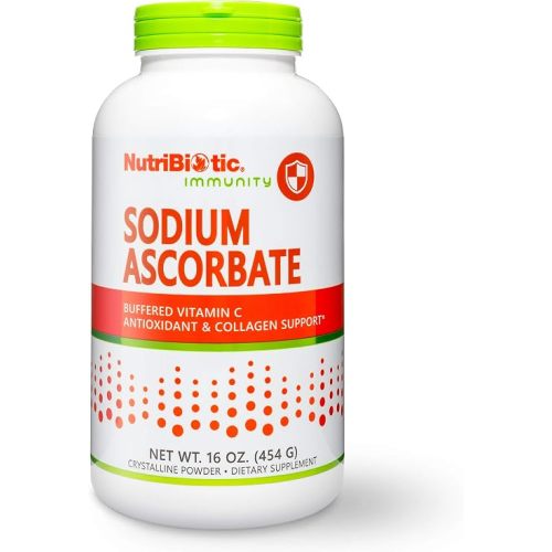 NutriBiotic - Sodium Ascorbate Buffered Vitamin C Powder, 16 Oz | Vegan, Non-Acidic & Easier on Digestion Than Ascorbic Acid | Essential Immune Support & Antioxidant Supplement | Gluten & GMO Free