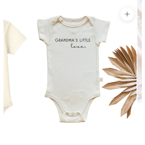 Grandma's Little Love Organic Cotton Baby Bodysuit Short Sleeve