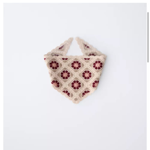 CROCHET FLOWER KNIT BANDANA