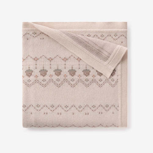 Acorn Fairisle Knit Baby Blanket – Elegant Baby