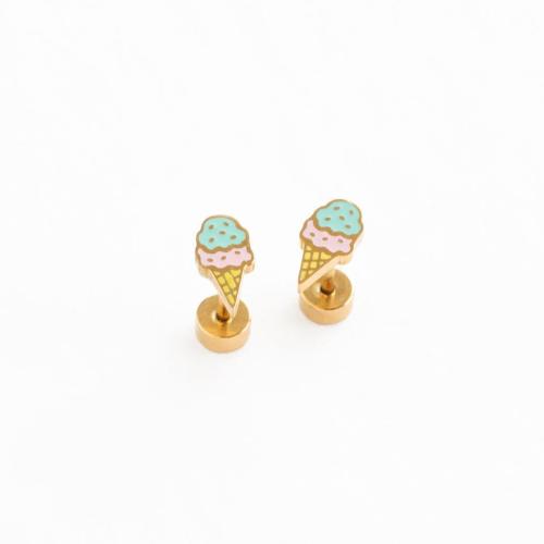 Enamel Ice Cream Stud Earring – Pip Pop Post