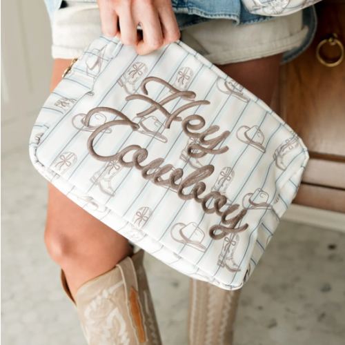 Hey Cowboy - Western Blues Striped XL Bag – KenzKustomz