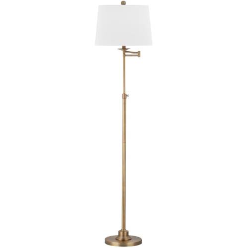 SAFAVIEH Lighting 64-inch Nadia Adjustable Gold Floor Lamp - 15"x15"x53-64.25"